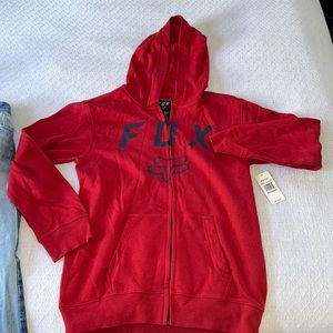 Fox Youth XL red zip up hoodie